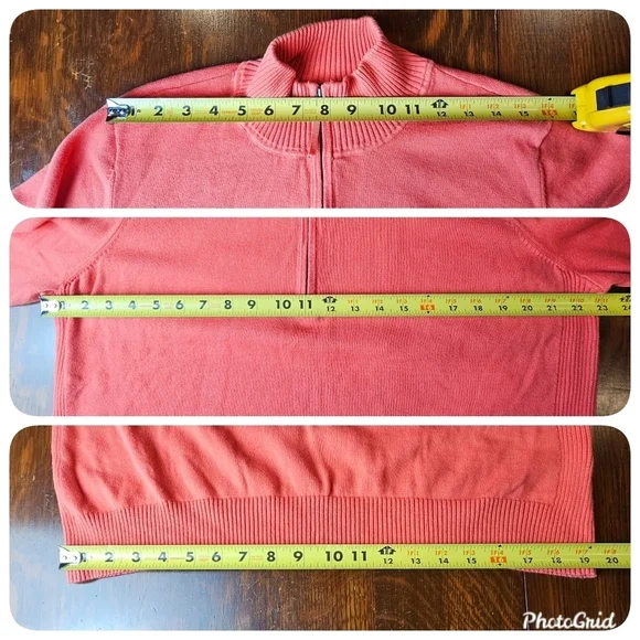 FOXCROFT Women's Soft Coral 100% Supima Cotton Pullover 1/4 Zip Sweater Size XXL - Picture 5 of 12